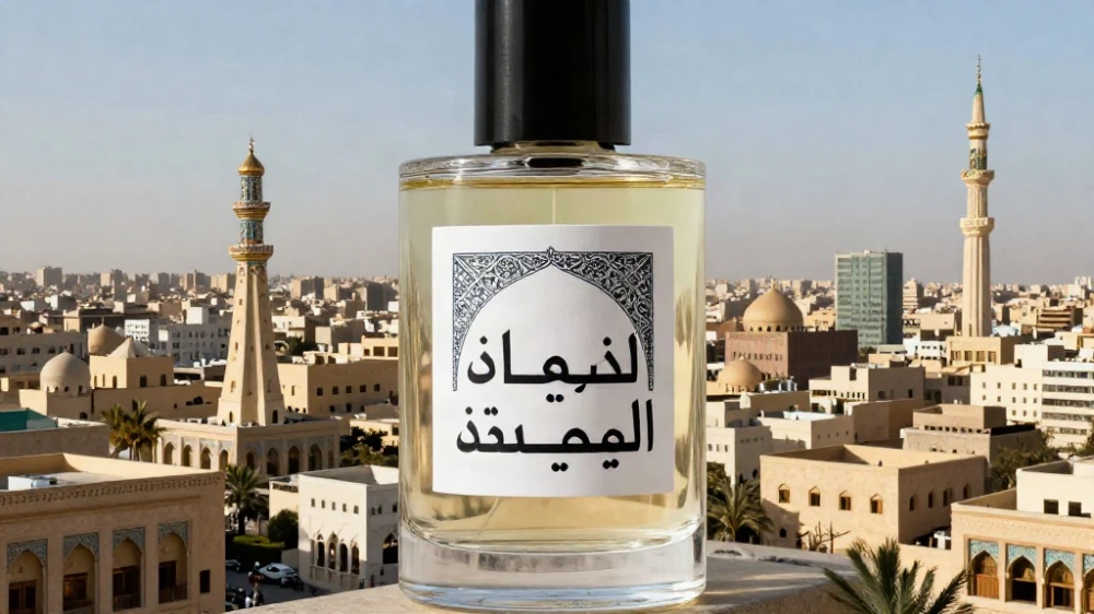 تصميم ملصقات علب العطور الدائرية